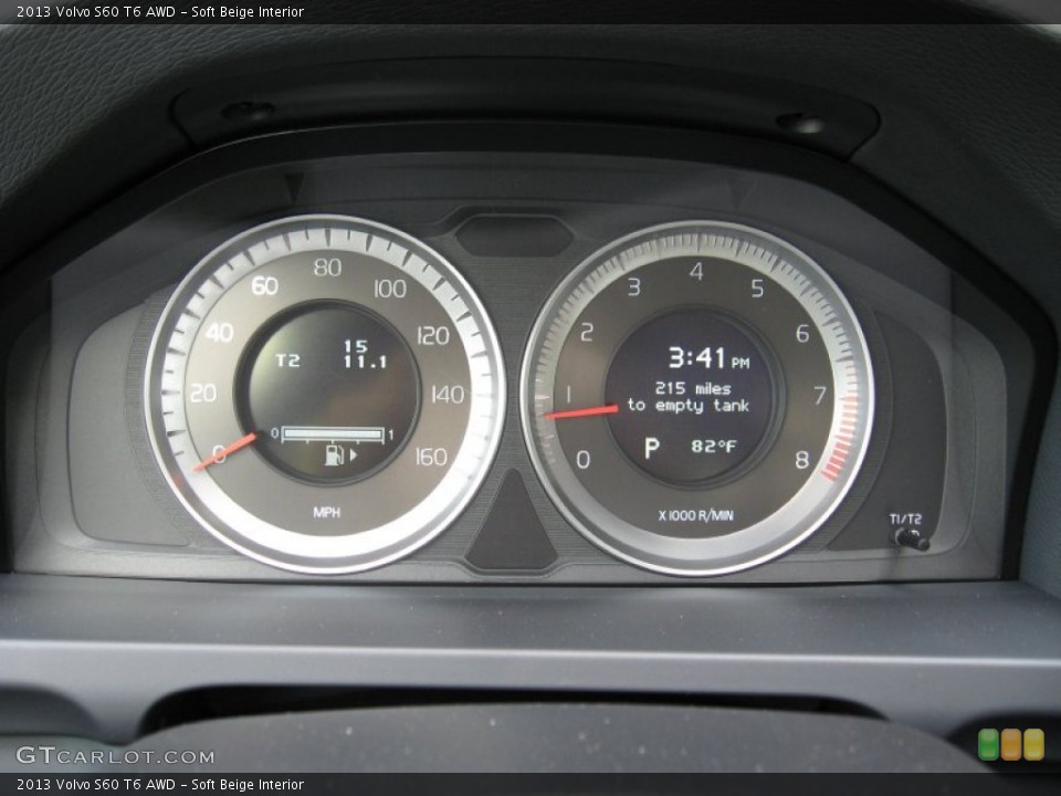 Soft Beige Interior Gauges for the 2013 Volvo S60 T6 AWD #68793809