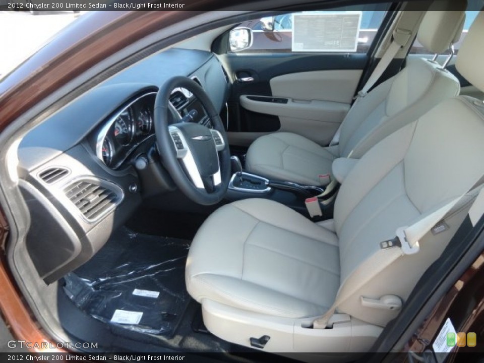 Black/Light Frost Interior Front Seat for the 2012 Chrysler 200 Limited Sedan #68795792