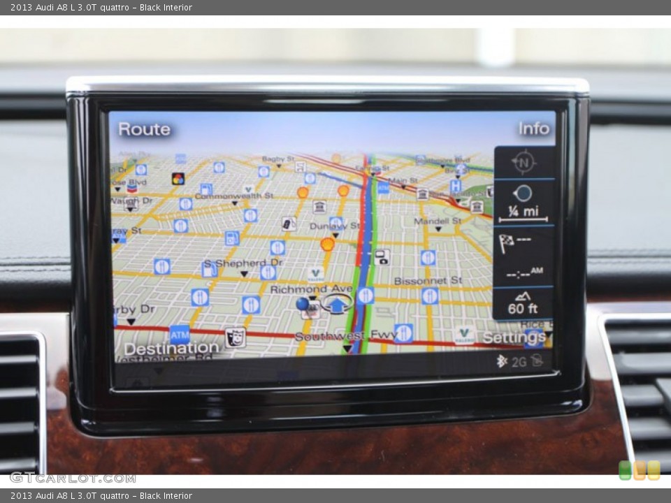 Black Interior Navigation for the 2013 Audi A8 L 3.0T quattro #68796056