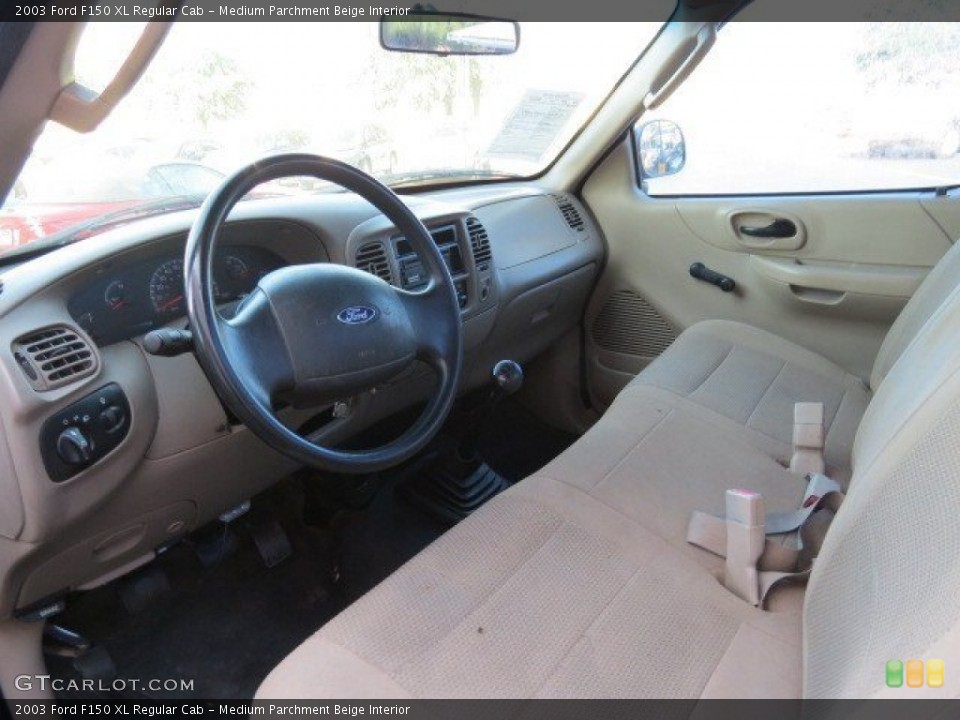 Medium Parchment Beige Interior Prime Interior for the 2003 Ford F150 XL Regular Cab #68796446