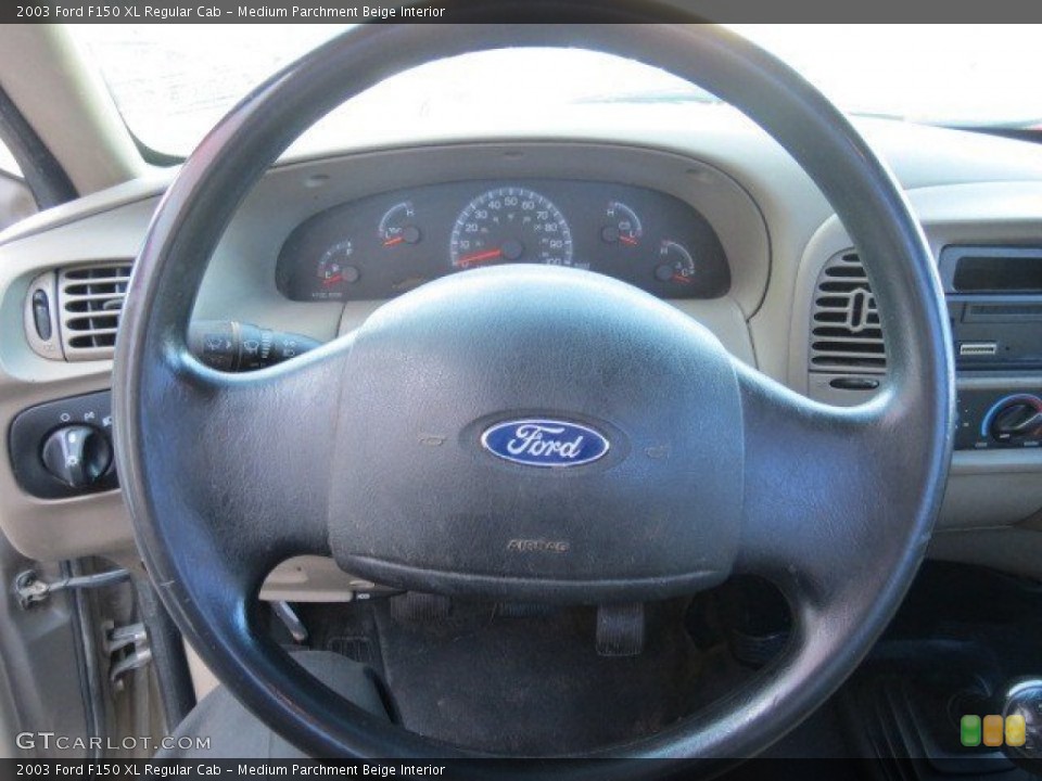 Medium Parchment Beige Interior Steering Wheel for the 2003 Ford F150 XL Regular Cab #68796500