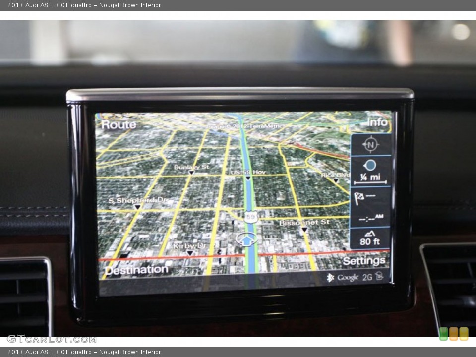Nougat Brown Interior Navigation for the 2013 Audi A8 L 3.0T quattro #68796926