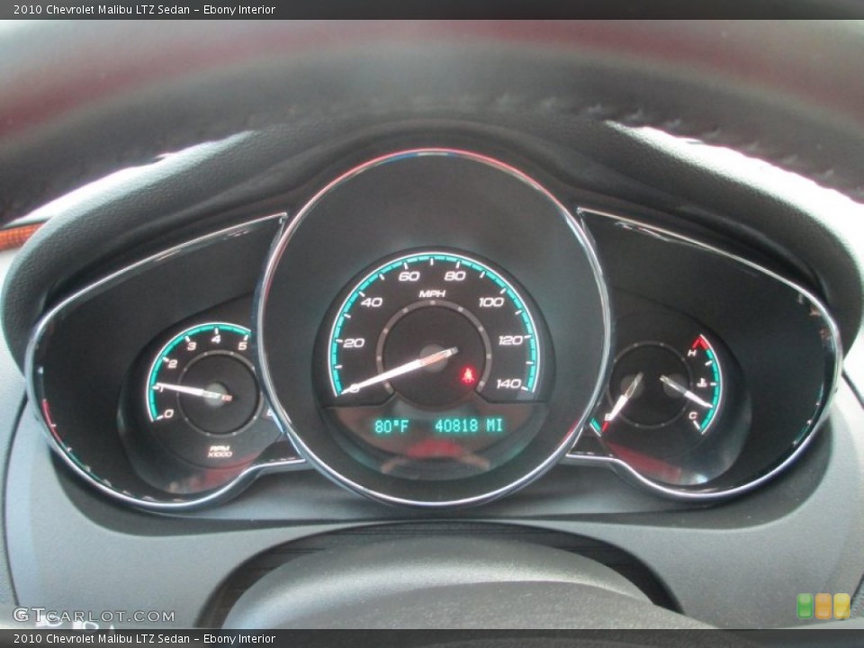 Ebony Interior Gauges for the 2010 Chevrolet Malibu LTZ Sedan #68804183