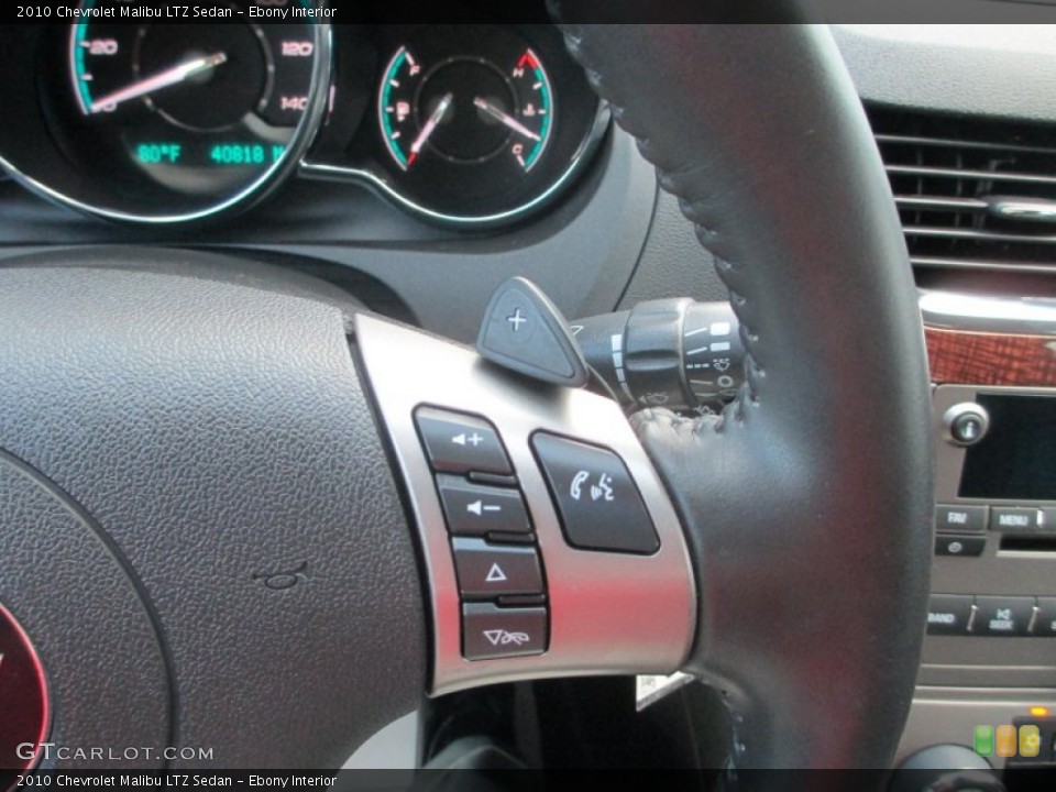 Ebony Interior Controls for the 2010 Chevrolet Malibu LTZ Sedan #68804201