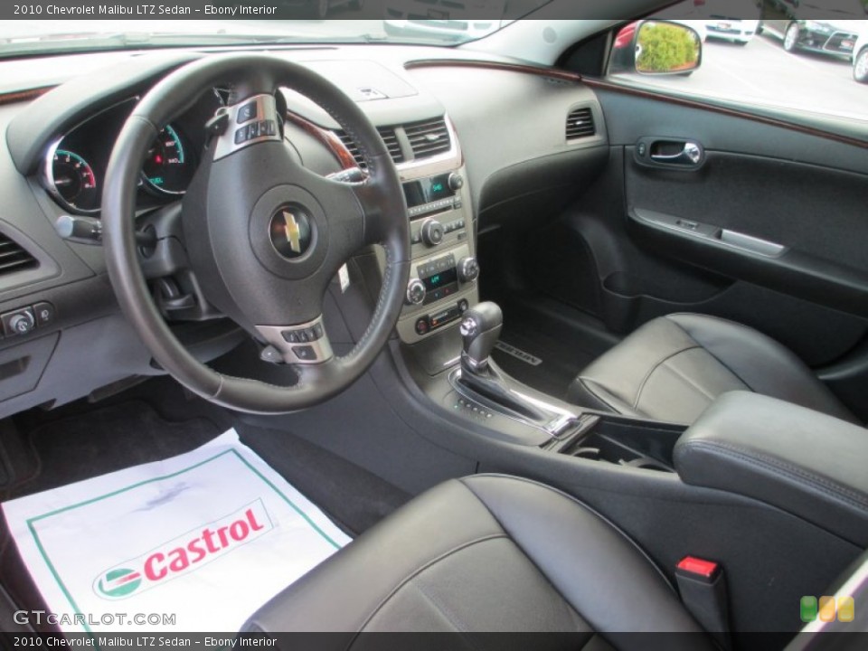 Ebony Interior Prime Interior for the 2010 Chevrolet Malibu LTZ Sedan #68804252