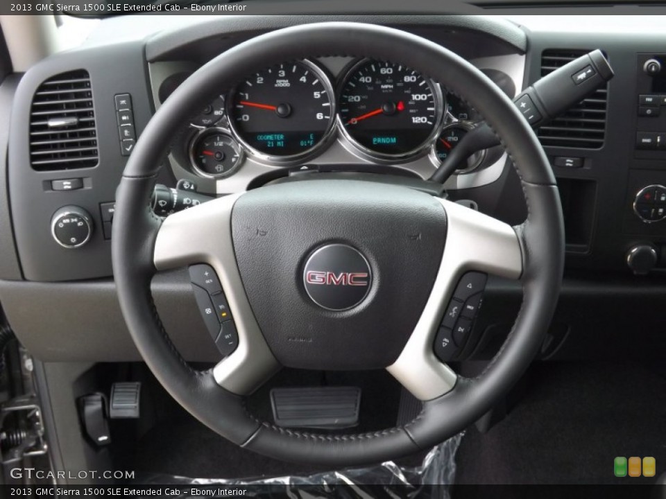 Ebony Interior Steering Wheel for the 2013 GMC Sierra 1500 SLE Extended Cab #68810878