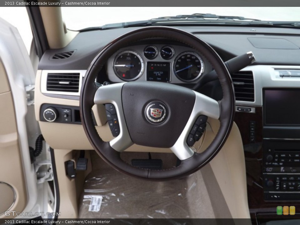 Cashmere/Cocoa Interior Steering Wheel for the 2013 Cadillac Escalade Luxury #68812334