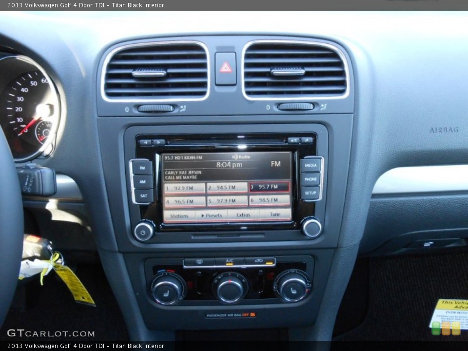 Titan Black Interior Controls for the 2013 Volkswagen Golf 4 Door TDI #68812627