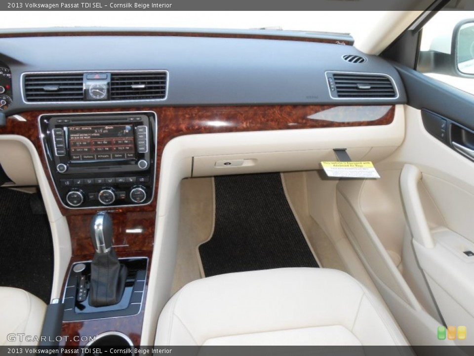 Cornsilk Beige Interior Dashboard for the 2013 Volkswagen Passat TDI SEL #68813468