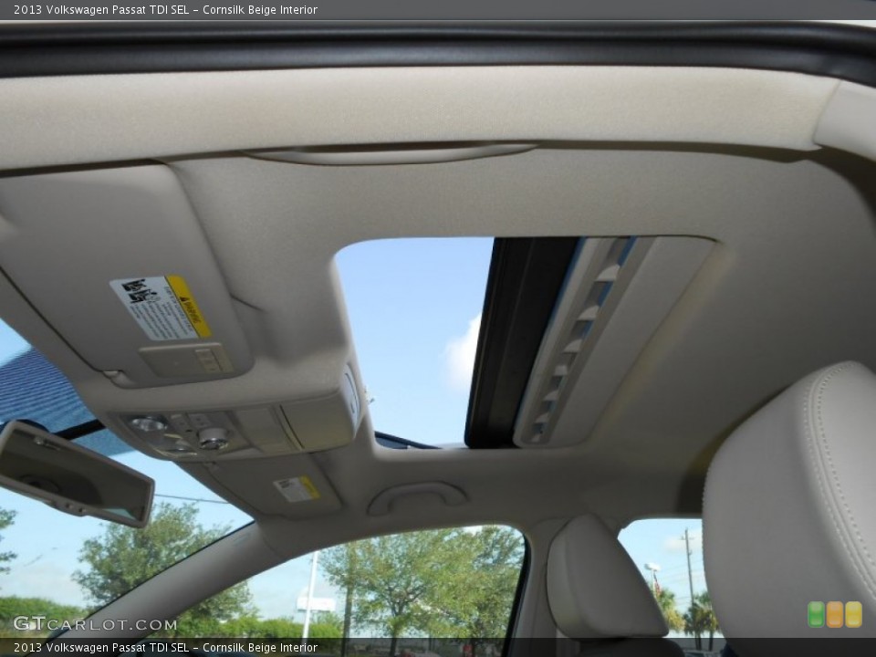 Cornsilk Beige Interior Sunroof for the 2013 Volkswagen Passat TDI SEL #68813549
