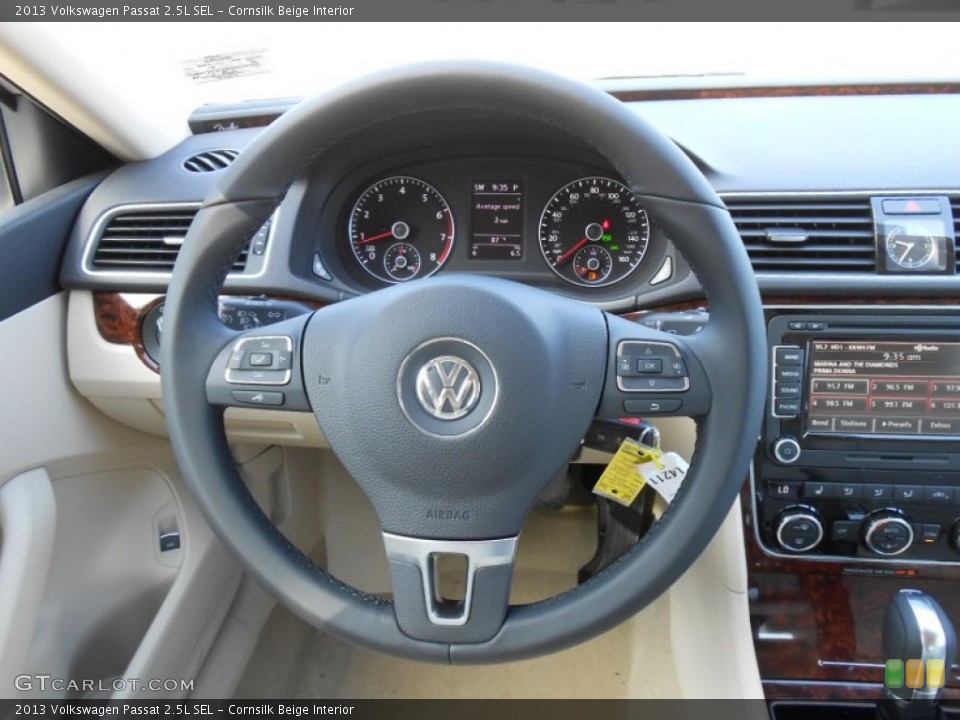 Cornsilk Beige Interior Steering Wheel for the 2013 Volkswagen Passat 2.5L SEL #68813693