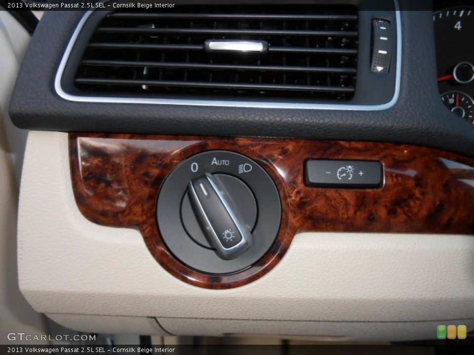 Cornsilk Beige Interior Controls for the 2013 Volkswagen Passat 2.5L SEL #68813741