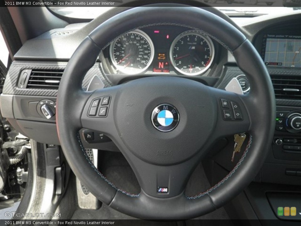 Fox Red Novillo Leather Interior Steering Wheel for the 2011 BMW M3 Convertible #68814959