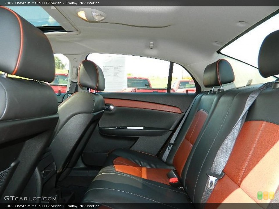 Ebony/Brick Interior Rear Seat for the 2009 Chevrolet Malibu LTZ Sedan #68814983