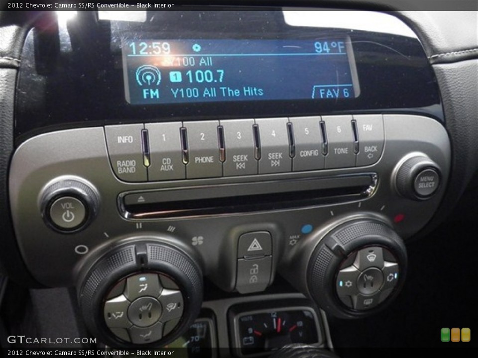 Black Interior Controls for the 2012 Chevrolet Camaro SS/RS Convertible #68815334
