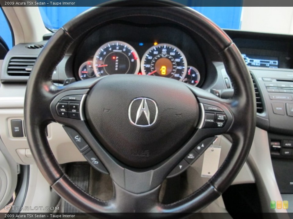 Taupe Interior Steering Wheel for the 2009 Acura TSX Sedan #68817830