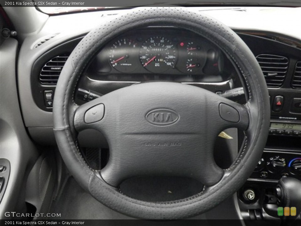 Gray Interior Steering Wheel for the 2001 Kia Spectra GSX Sedan #68818451