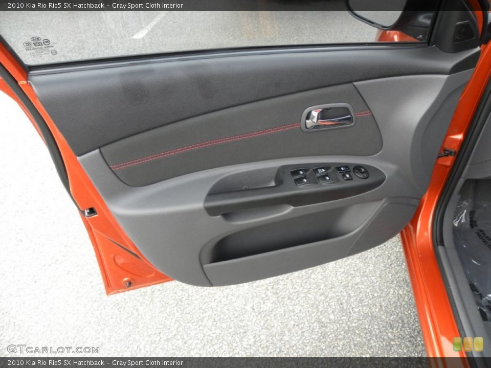 Gray Sport Cloth Interior Door Panel for the 2010 Kia Rio Rio5 SX Hatchback #68819552