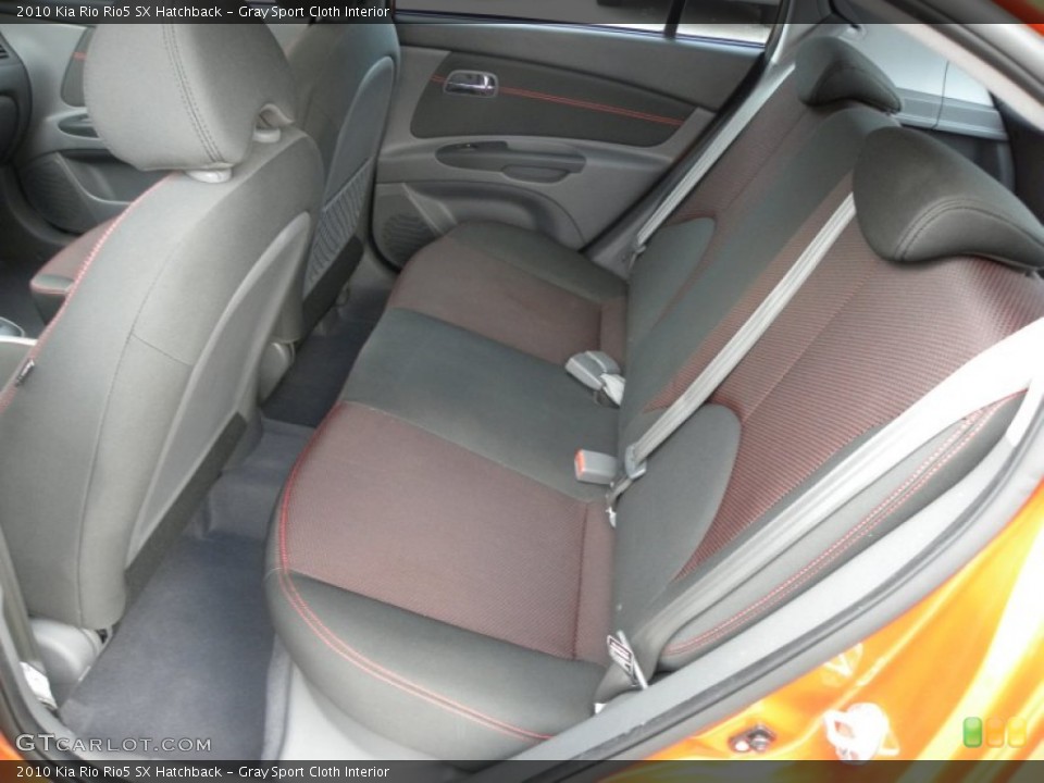 Gray Sport Cloth Interior Rear Seat for the 2010 Kia Rio Rio5 SX Hatchback #68819561
