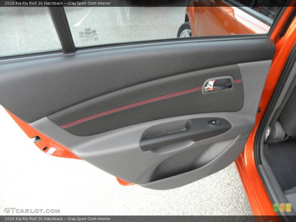 Gray Sport Cloth Interior Door Panel for the 2010 Kia Rio Rio5 SX Hatchback #68819570