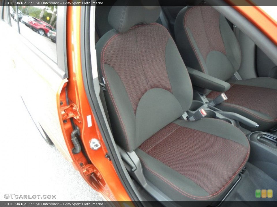 Gray Sport Cloth Interior Front Seat for the 2010 Kia Rio Rio5 SX Hatchback #68819579