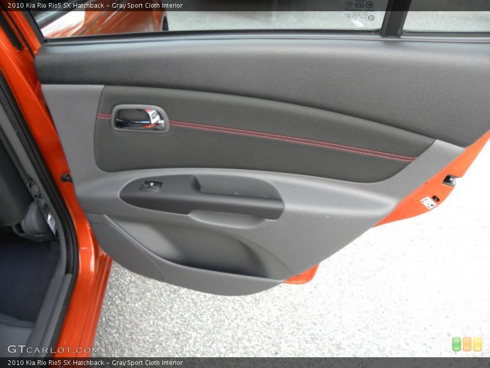 Gray Sport Cloth Interior Door Panel for the 2010 Kia Rio Rio5 SX Hatchback #68819600