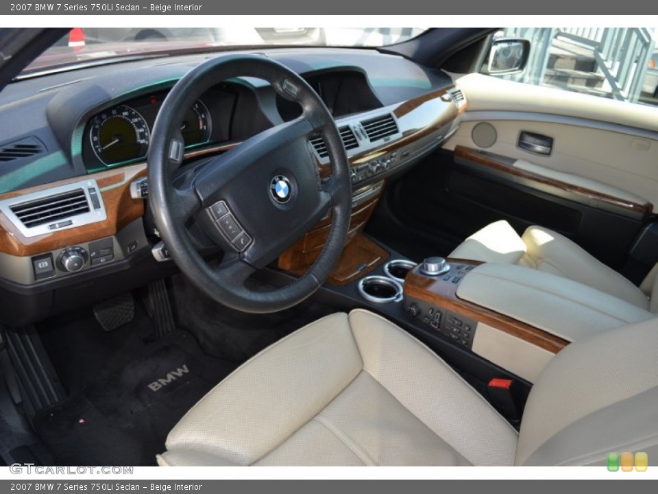 Beige Interior Prime Interior for the 2007 BMW 7 Series 750Li Sedan #68822008