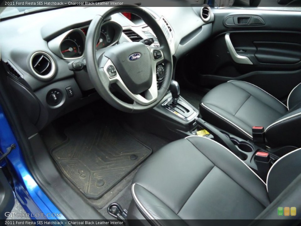 Charcoal Black Leather 2011 Ford Fiesta Interiors