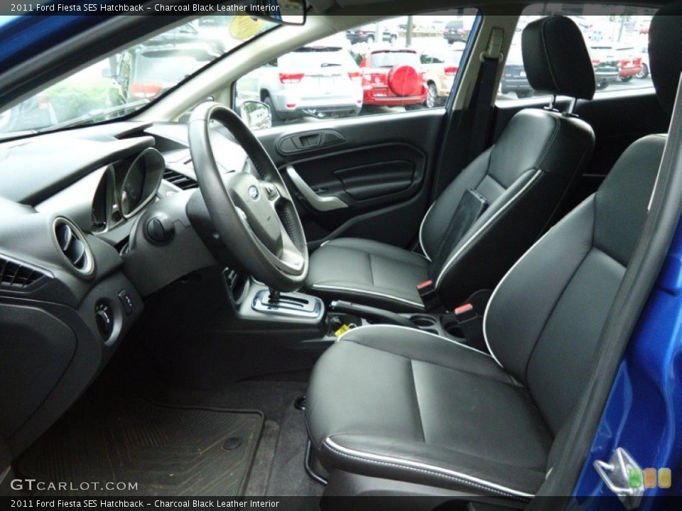 Charcoal Black Leather Interior Front Seat for the 2011 Ford Fiesta SES Hatchback #68830377