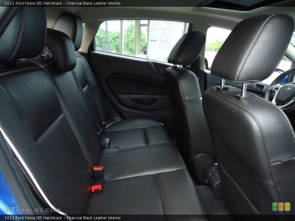 Charcoal Black Leather Interior Rear Seat for the 2011 Ford Fiesta SES Hatchback #68830422