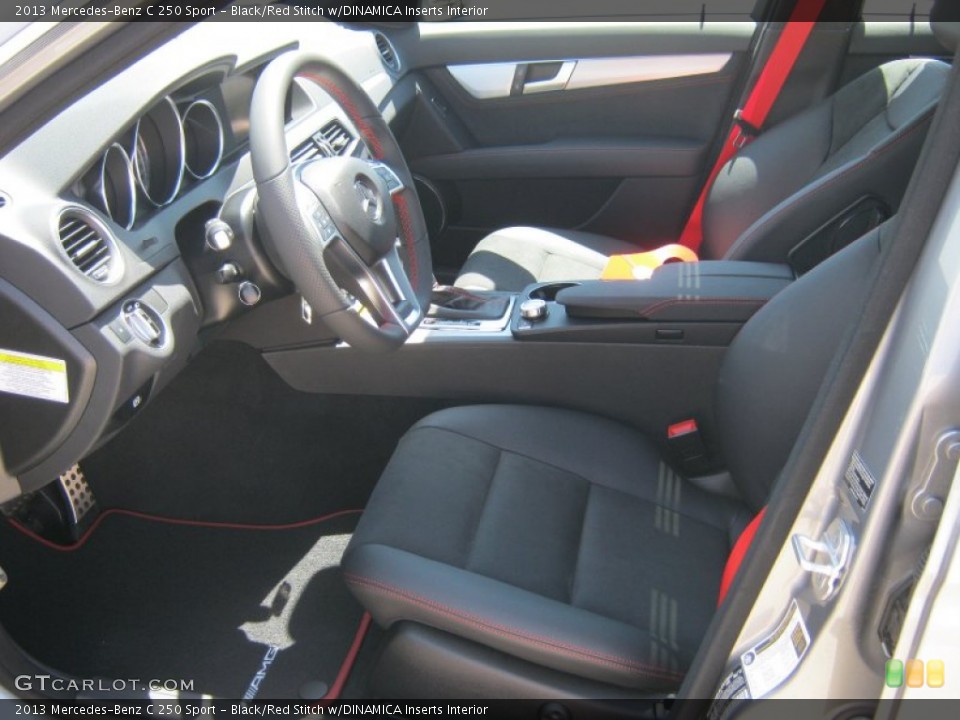 Black/Red Stitch w/DINAMICA Inserts Interior Photo for the 2013 Mercedes-Benz C 250 Sport #68830611