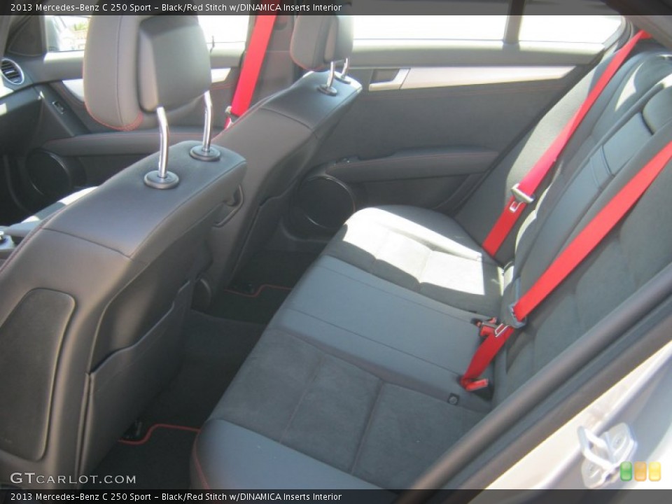 Black/Red Stitch w/DINAMICA Inserts Interior Photo for the 2013 Mercedes-Benz C 250 Sport #68830617
