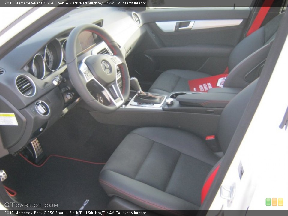 Black/Red Stitch w/DINAMICA Inserts Interior Photo for the 2013 Mercedes-Benz C 250 Sport #68830700