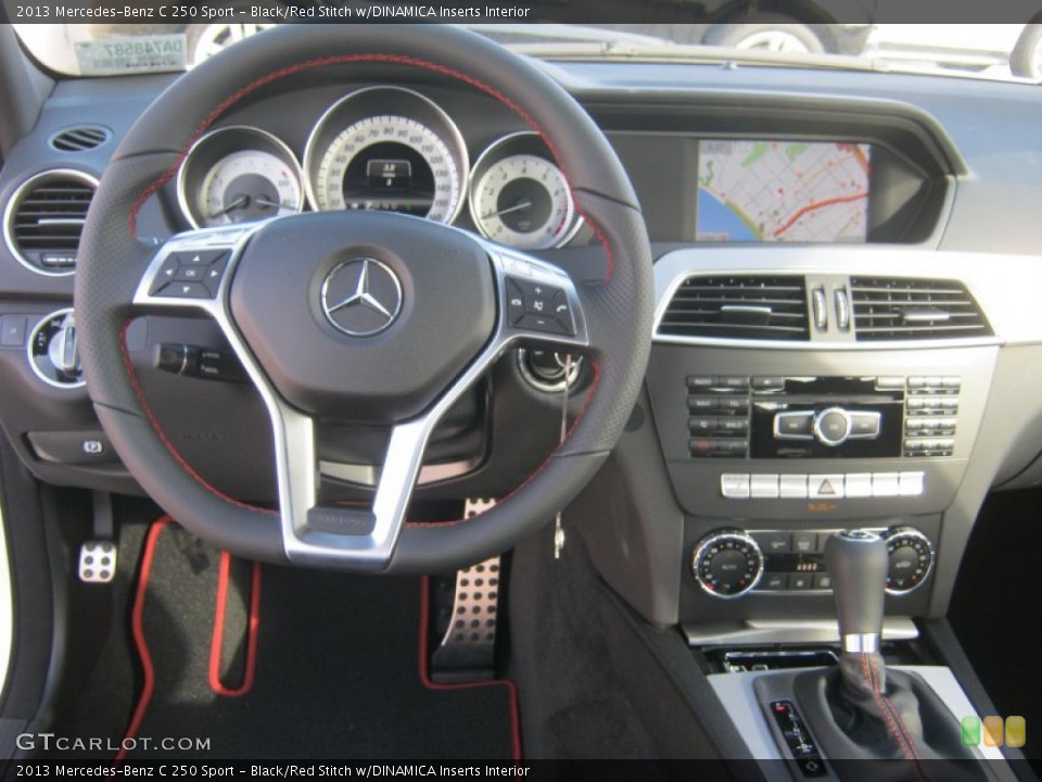 Black/Red Stitch w/DINAMICA Inserts Interior Dashboard for the 2013 Mercedes-Benz C 250 Sport #68830716