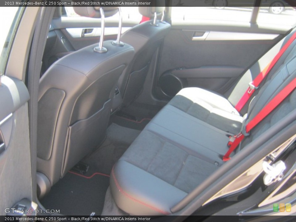 Black/Red Stitch w/DINAMICA Inserts Interior Photo for the 2013 Mercedes-Benz C 250 Sport #68830882