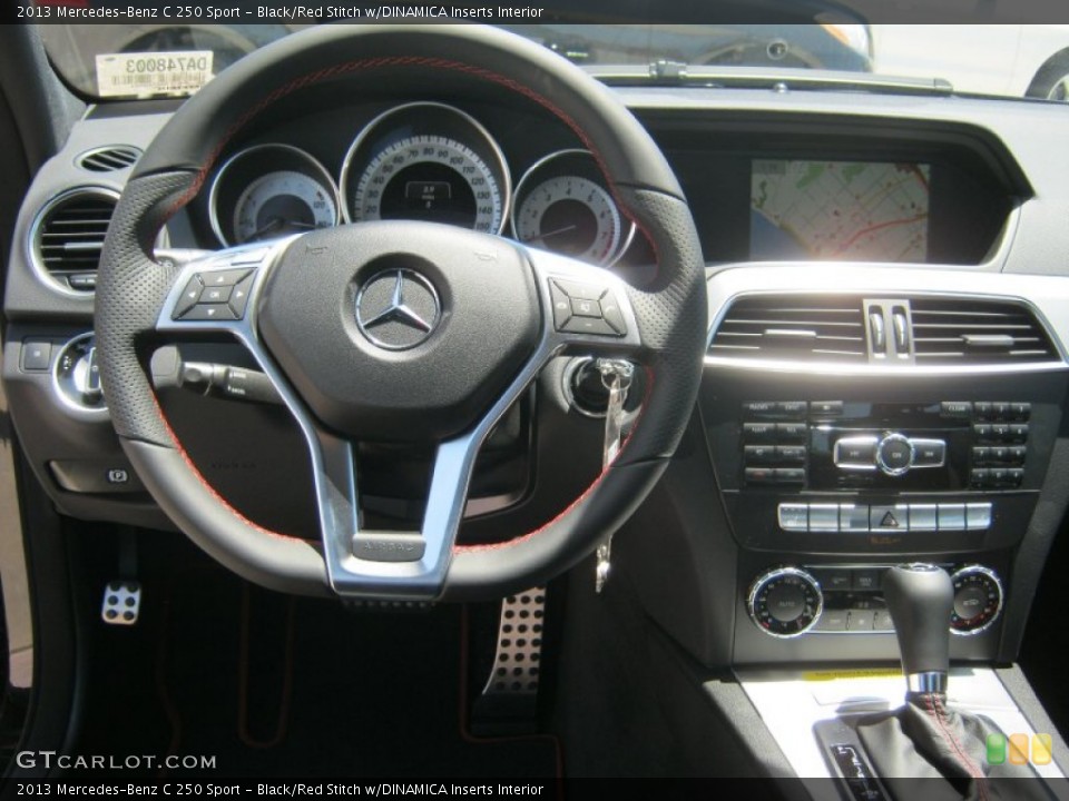 Black/Red Stitch w/DINAMICA Inserts Interior Dashboard for the 2013 Mercedes-Benz C 250 Sport #68830890