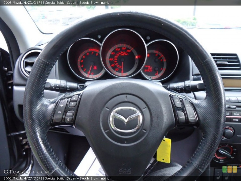 Saddle Brown Interior Steering Wheel for the 2005 Mazda MAZDA3 SP23 Special Edition Sedan #68831241