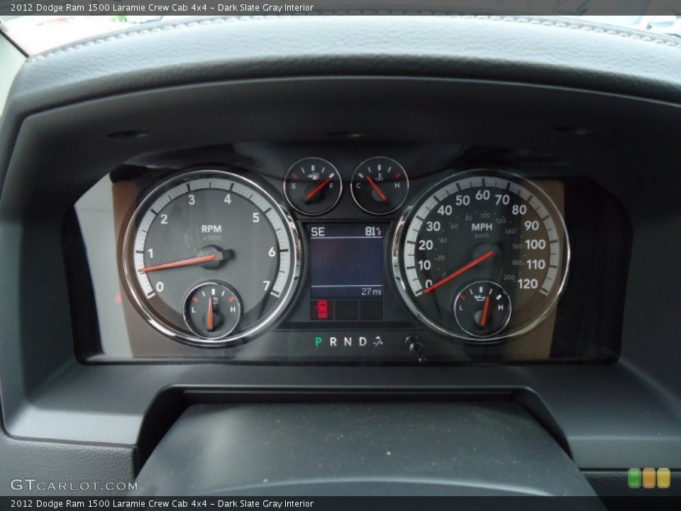 Dark Slate Gray Interior Gauges for the 2012 Dodge Ram 1500 Laramie Crew Cab 4x4 #68831502