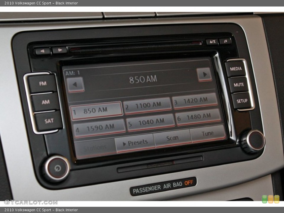 Black Interior Audio System for the 2010 Volkswagen CC Sport #68831907