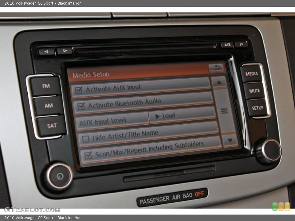 Black Interior Controls for the 2010 Volkswagen CC Sport #68831973