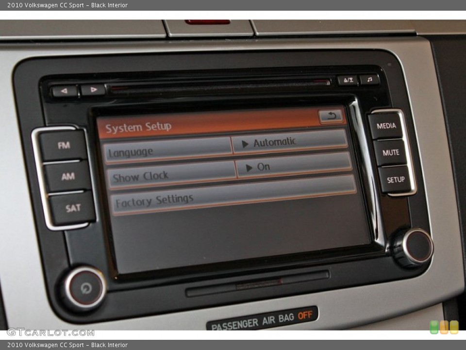 Black Interior Controls for the 2010 Volkswagen CC Sport #68831979