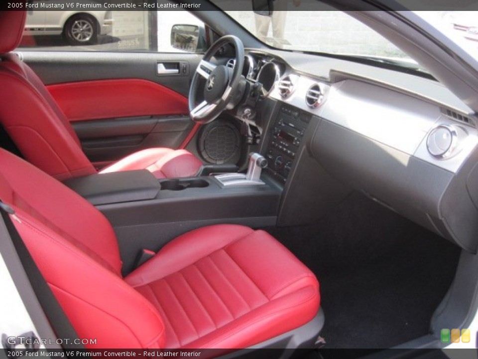 Red Leather Interior Photo for the 2005 Ford Mustang V6 Premium Convertible #68834736