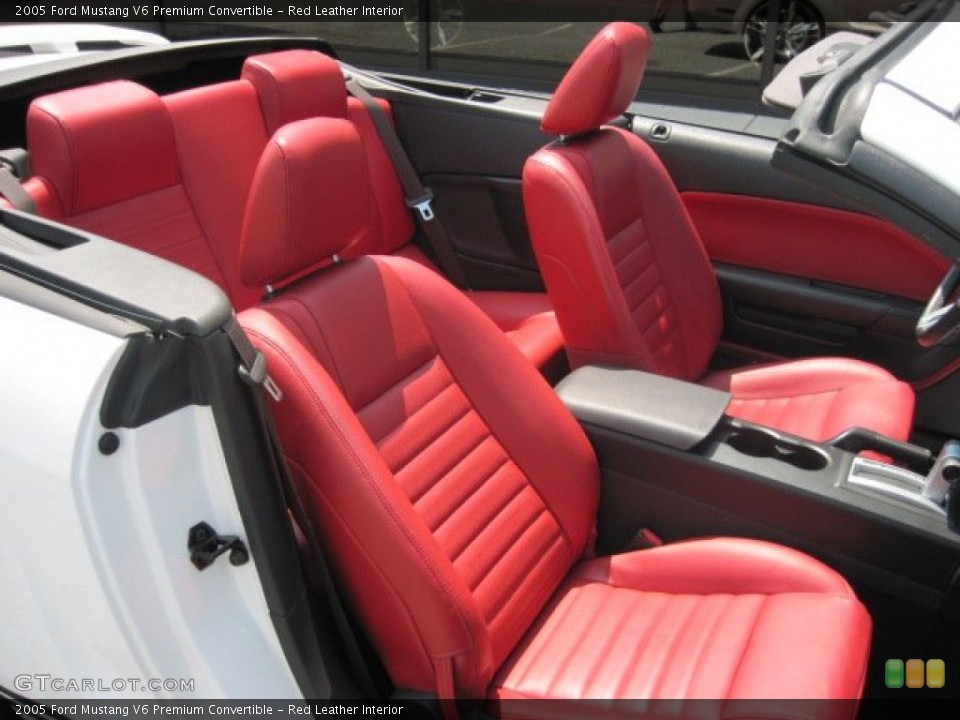 Red Leather Interior Photo for the 2005 Ford Mustang V6 Premium Convertible #68834778