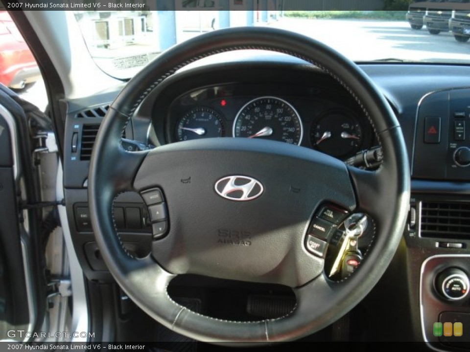 Black Interior Steering Wheel for the 2007 Hyundai Sonata Limited V6 #68836464
