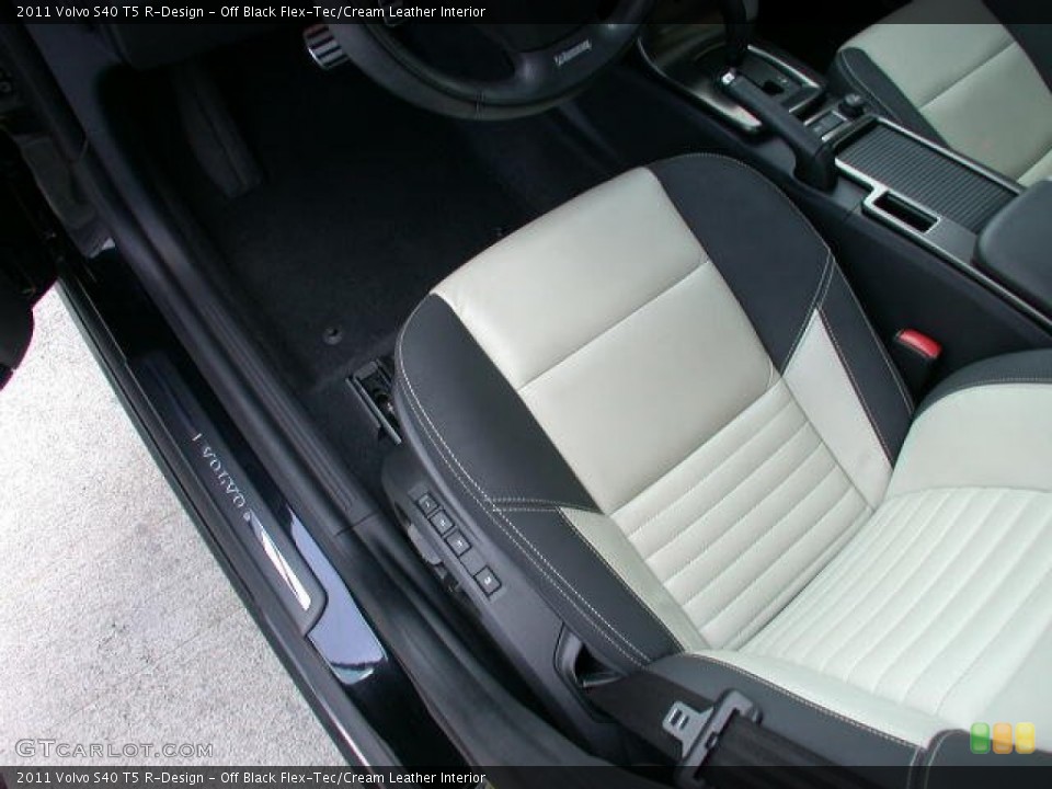 Off Black Flex-Tec/Cream Leather Interior Front Seat for the 2011 Volvo S40 T5 R-Design #68836734