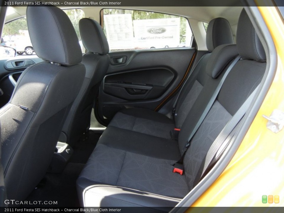Charcoal Black/Blue Cloth Interior Rear Seat for the 2011 Ford Fiesta SES Hatchback #68836812