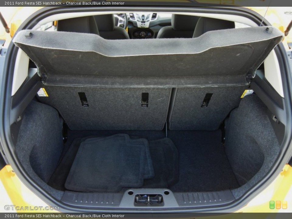 Charcoal Black/Blue Cloth Interior Trunk for the 2011 Ford Fiesta SES Hatchback #68836895