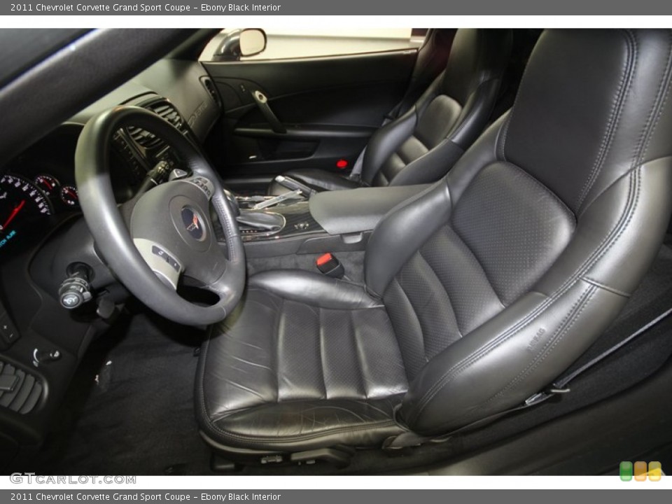 Ebony Black Interior Front Seat for the 2011 Chevrolet Corvette Grand Sport Coupe #68839537