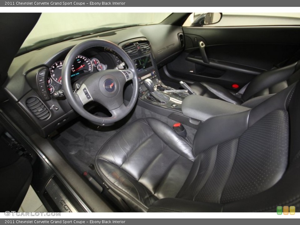 Ebony Black Interior Prime Interior for the 2011 Chevrolet Corvette Grand Sport Coupe #68839546