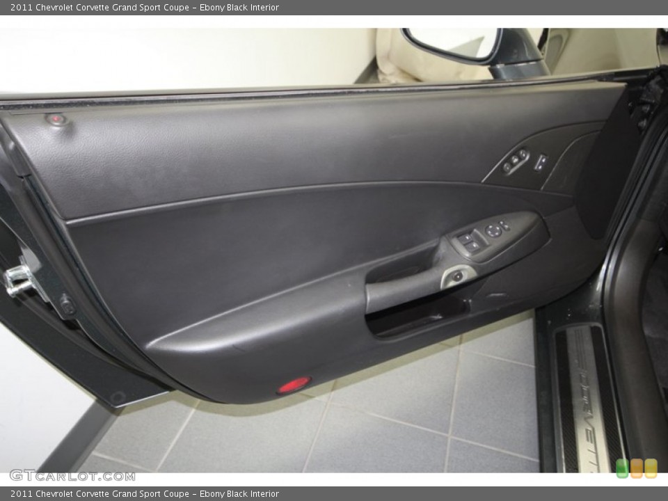 Ebony Black Interior Door Panel for the 2011 Chevrolet Corvette Grand Sport Coupe #68839618